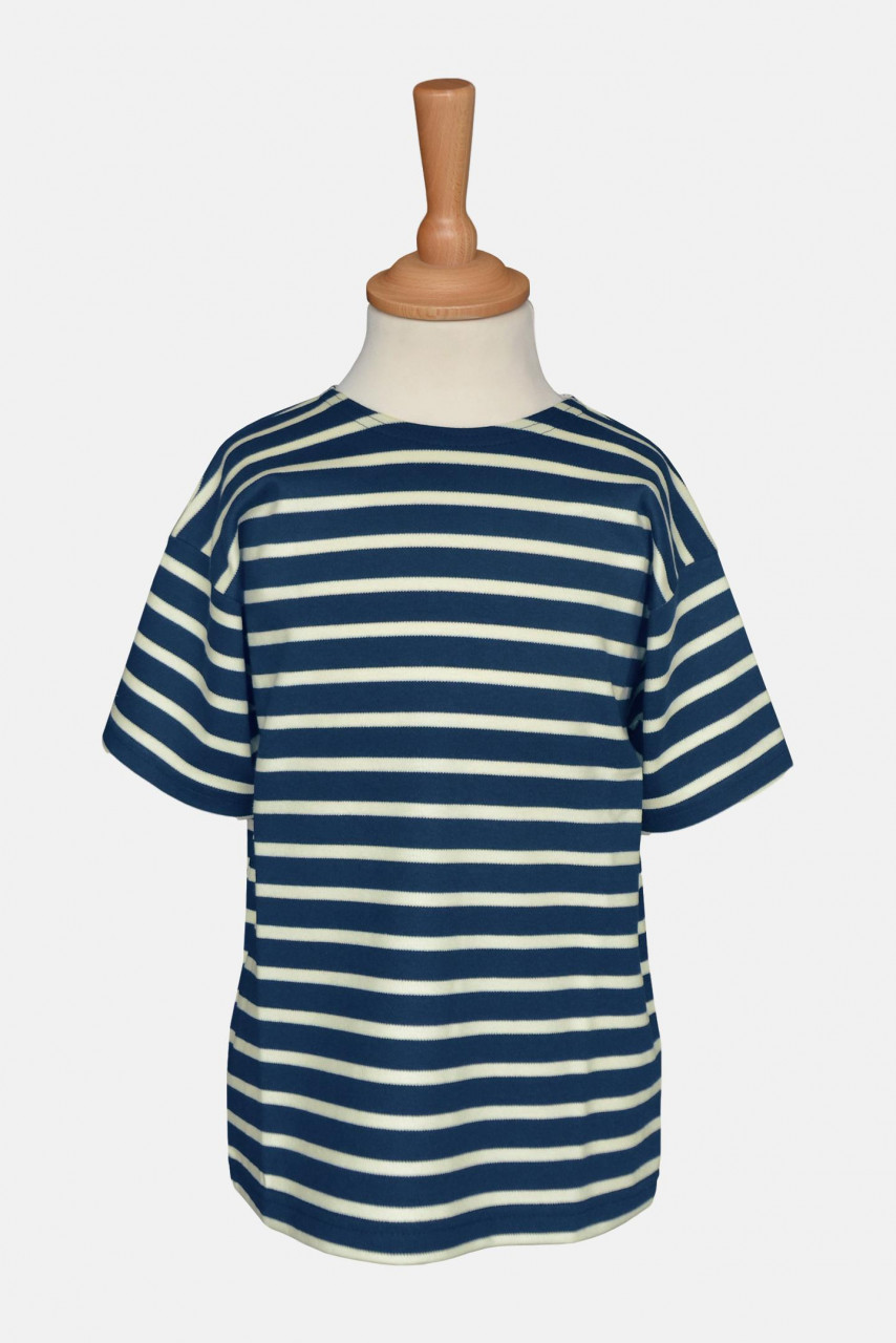 Bretonisches Kinder T-Shirt - blau/ecrugestreift