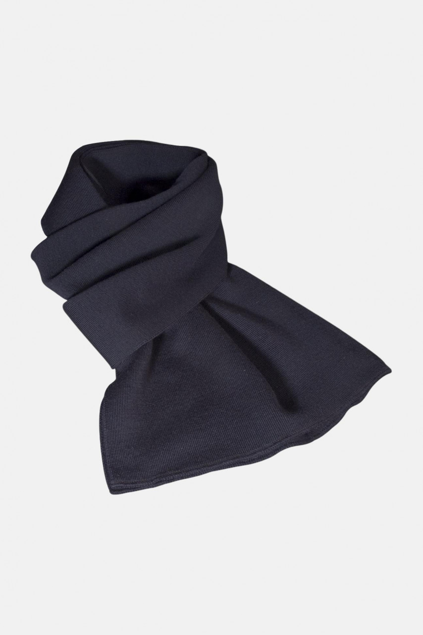 Strickschal aus 100% Schurwolle - Merino - marine