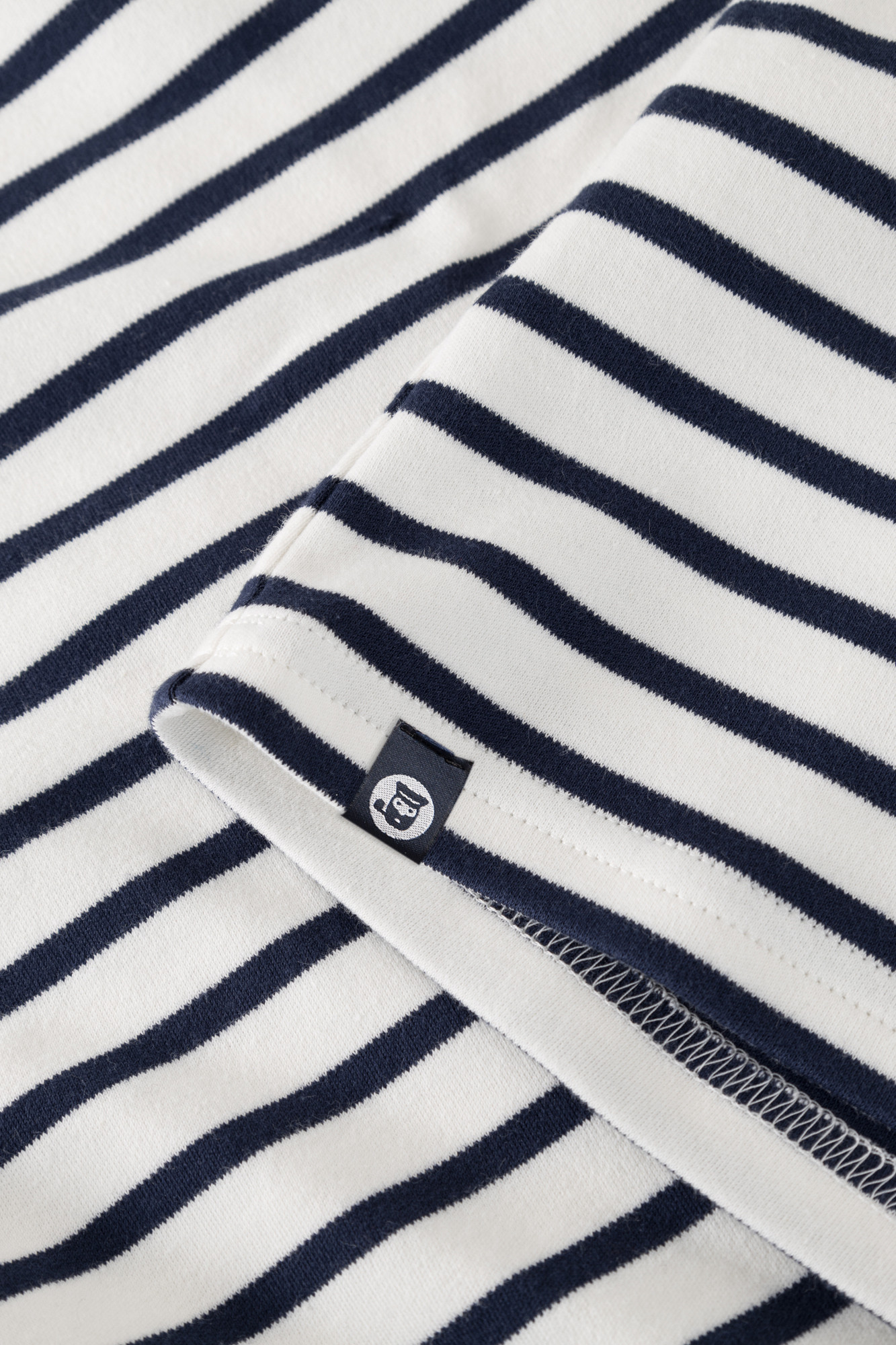 Hanseheld Streifenshirt Damen Natur-Marine Langarm Weiß Blau GOTS Organic