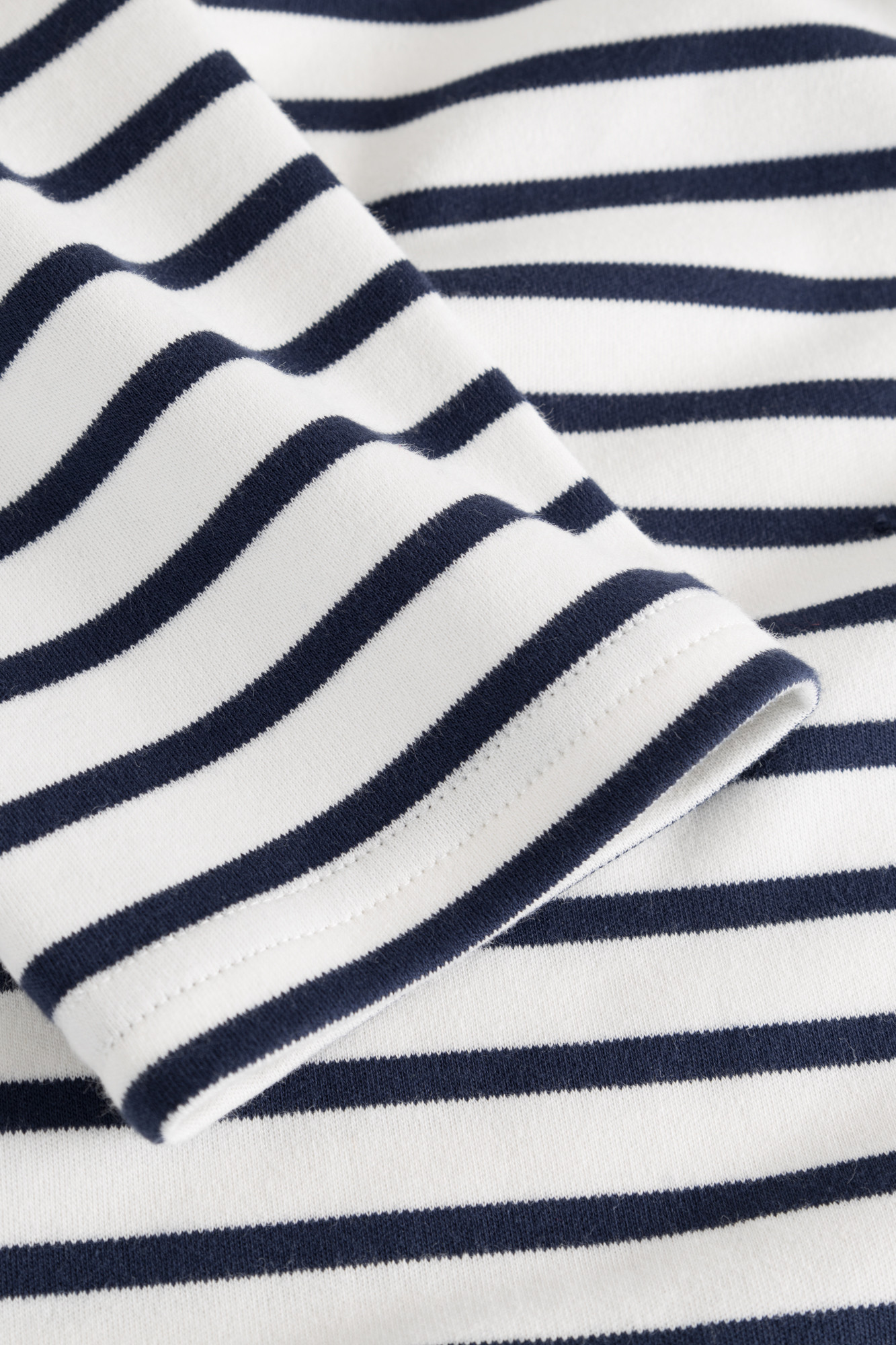 Hanseheld Streifenshirt Herren Natur-Marine Langarm Weiß Blau GOTS Organic