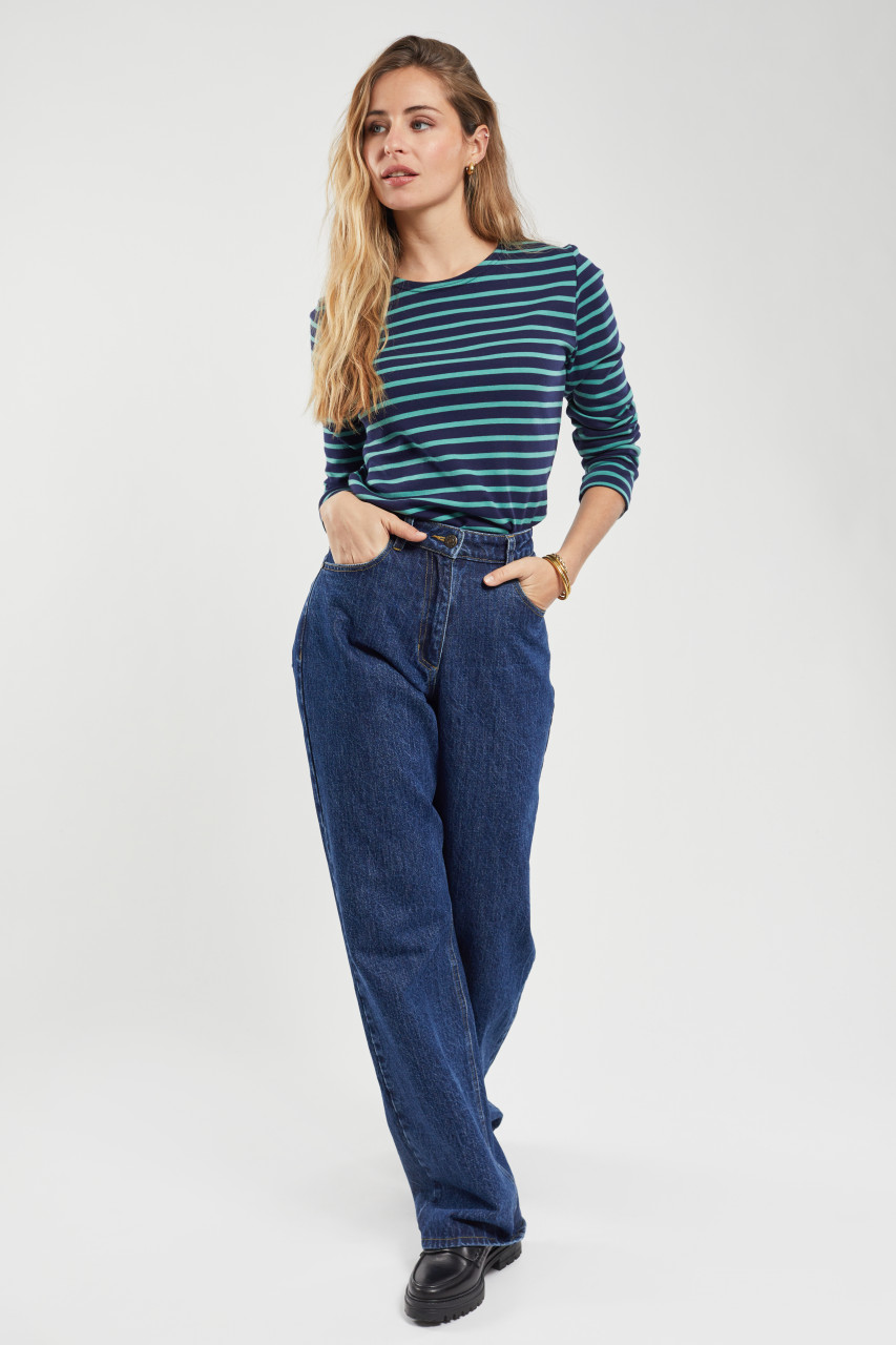 Armor Lux Streifenshirt Lesconil Dunkelblau Türkis Gestreift Damen Mariniere