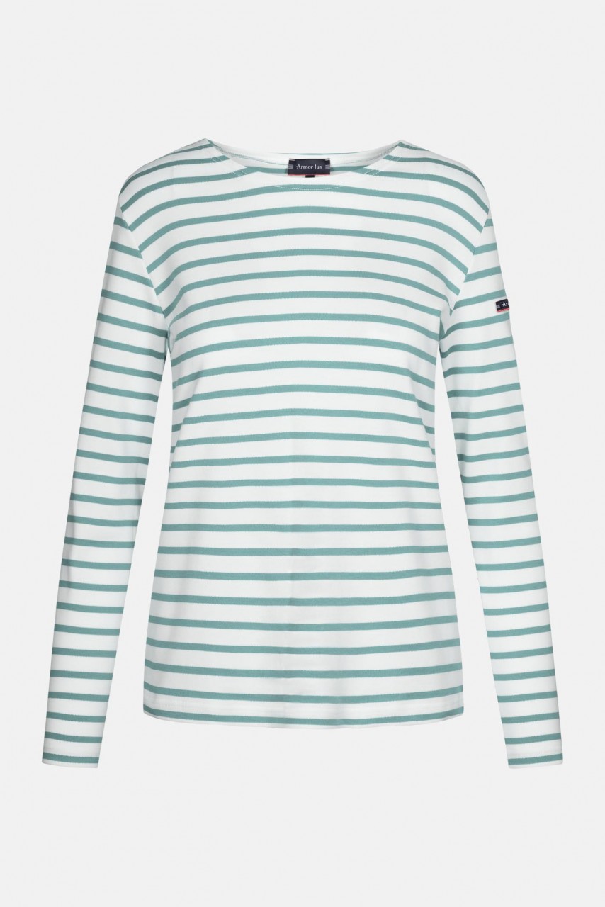 Armor Lux Streifenshirt Lesconil Creme Türkis Gestreift Damen Mariniere