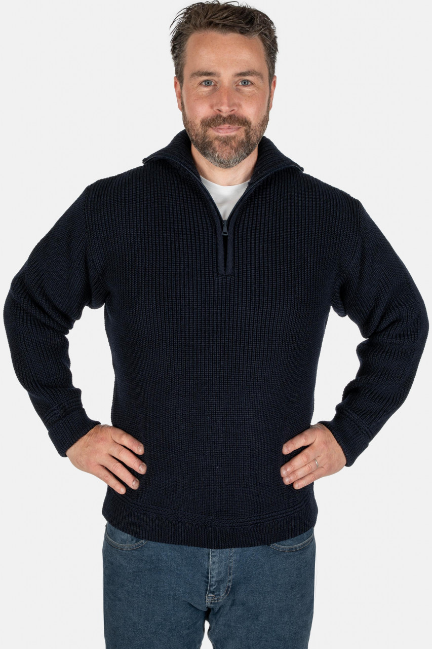 Troyer Hanseheld Wolle Herren Blau