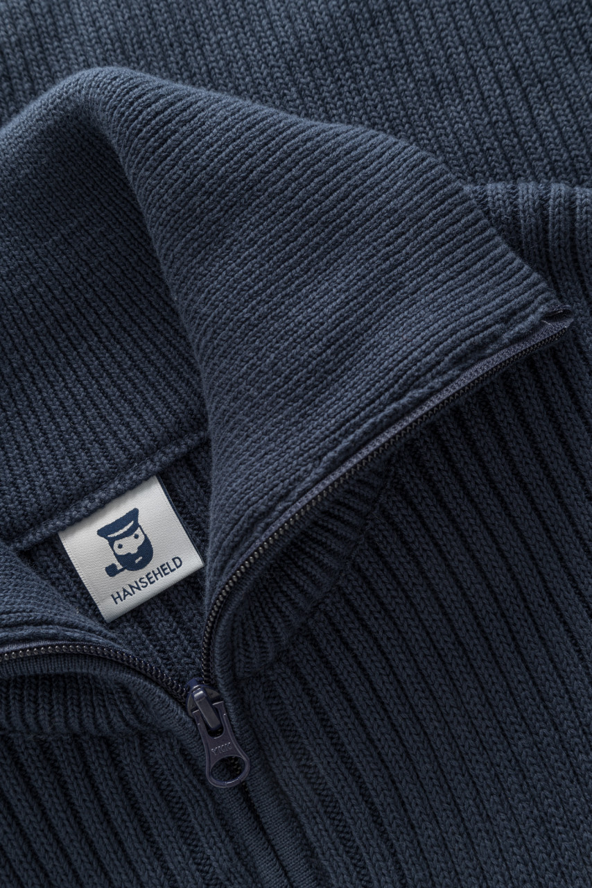 Hanseheld Troyer Baumwolle Blau GOTS Herren Troyer-Pullover Bio