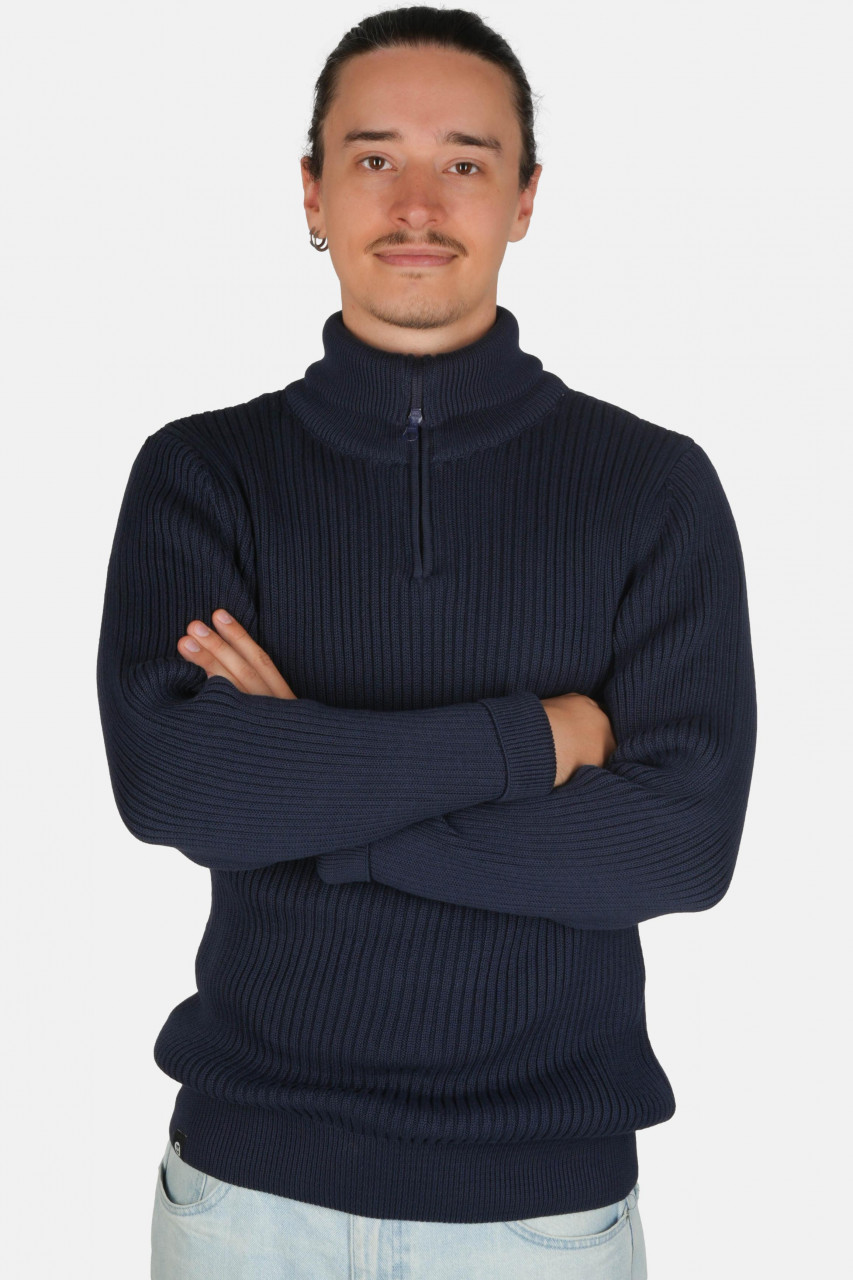 Hanseheld Troyer Baumwolle Blau GOTS Herren Troyer-Pullover Bio