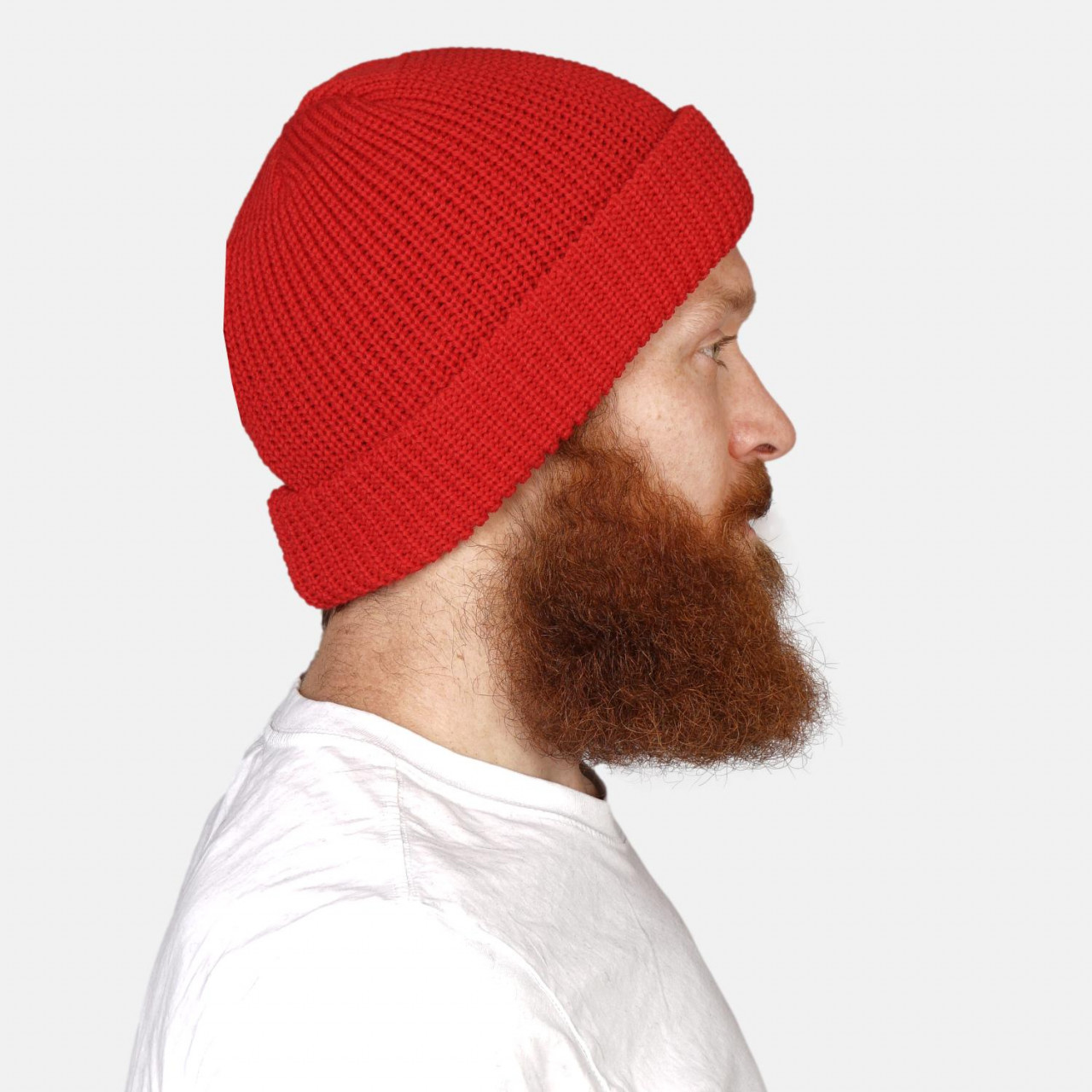 Troyermütze 100% Schurwolle Hanseheld - Strickmütze aus Wolle - Rot