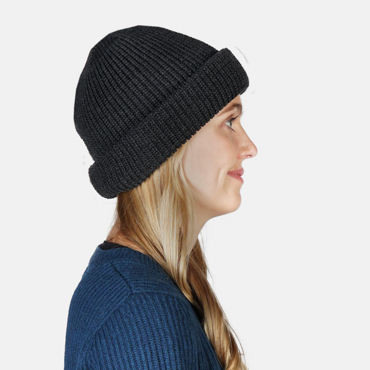 Troyermütze 100% Schurwolle Hanseheld - Strickmütze aus Wolle - Anthrazit