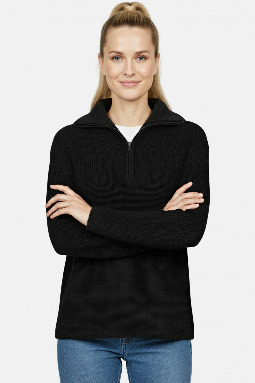 Damen Troyer Hanseheld Schurwolle Schwarz