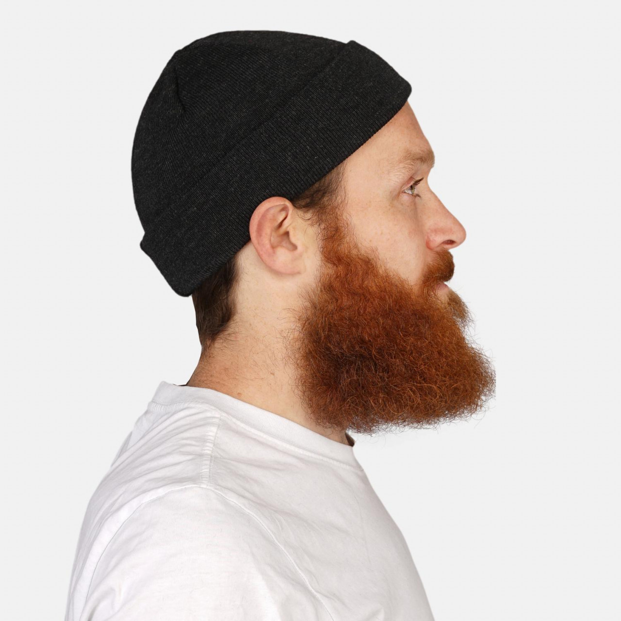 Hanseheld Strickmütze Seebär Merino Dockermütze kurz flach - Anthrazit