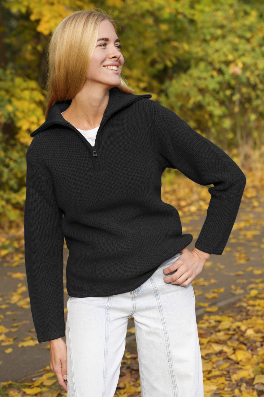 Troyer Damen Wolle Schwarz