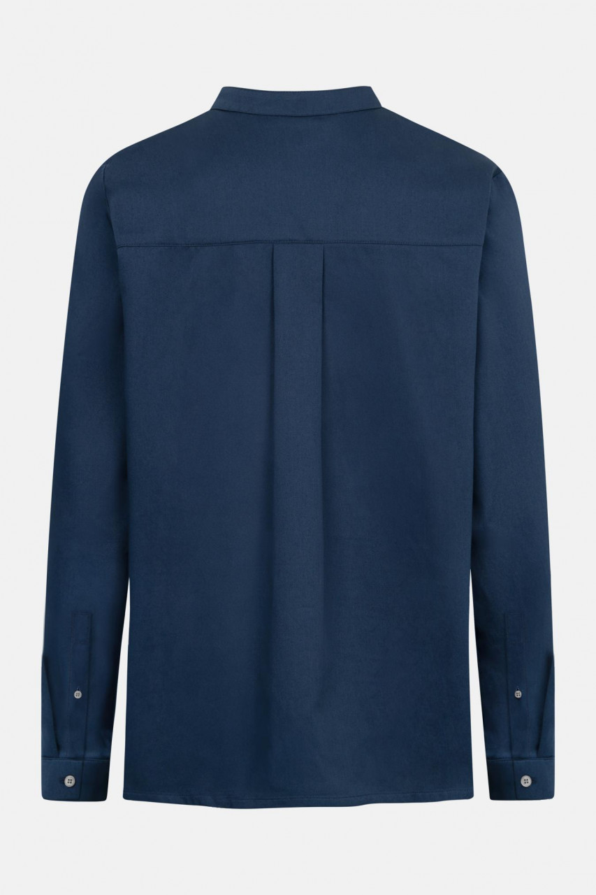 Hanseheld Fischerhemd Blau Uni GOTS Organic