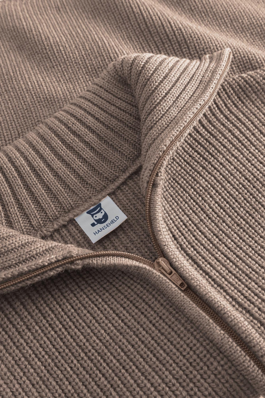 Damen Troyer Hanseheld Merino Sand Beige GOTS Organic