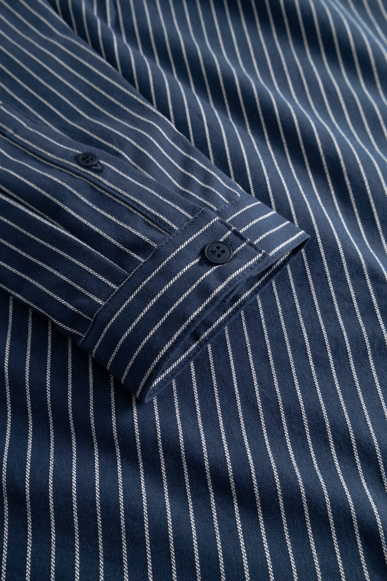 Hanseheld Fischerhemd Blau Breit Gestreift GOTS Organic