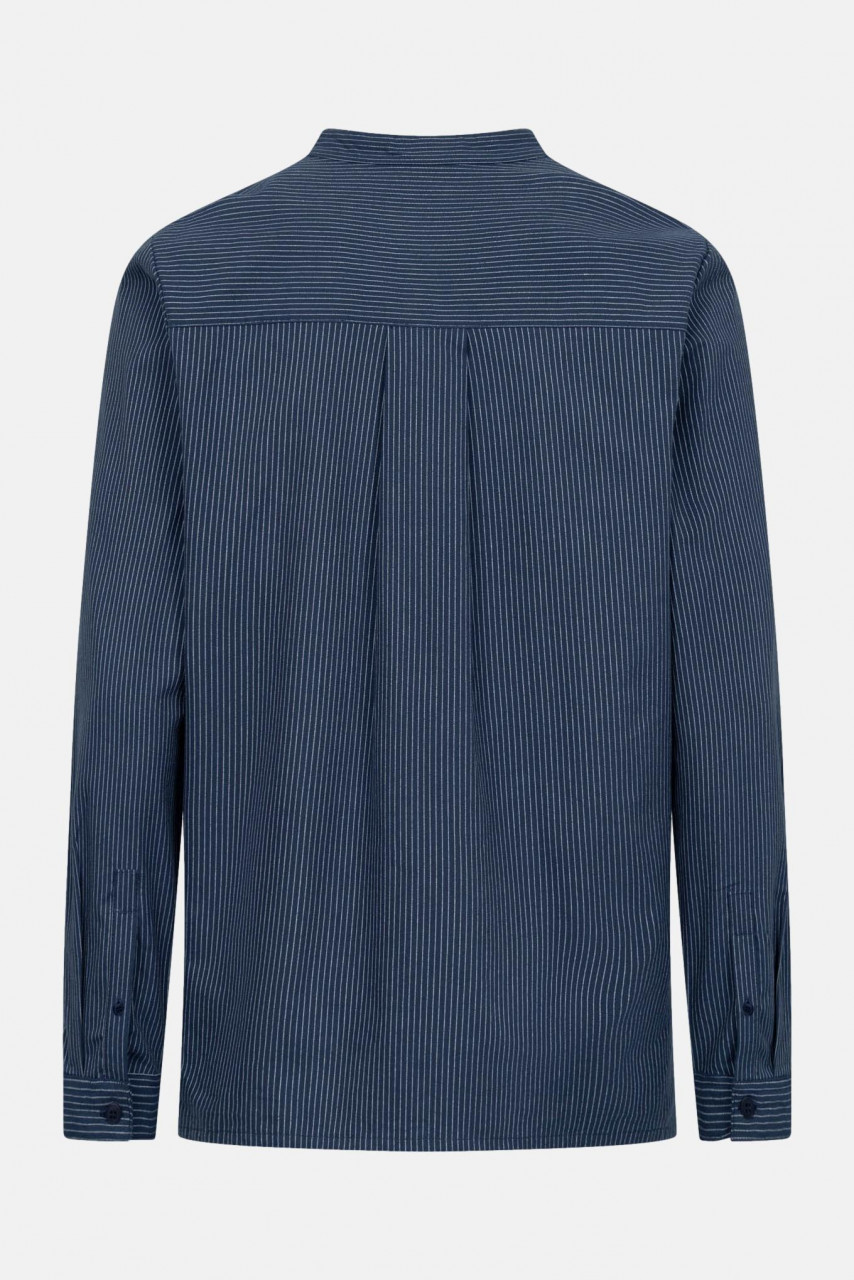 Hanseheld Fischerhemd Blau Schmal Gestreift GOTS Organic