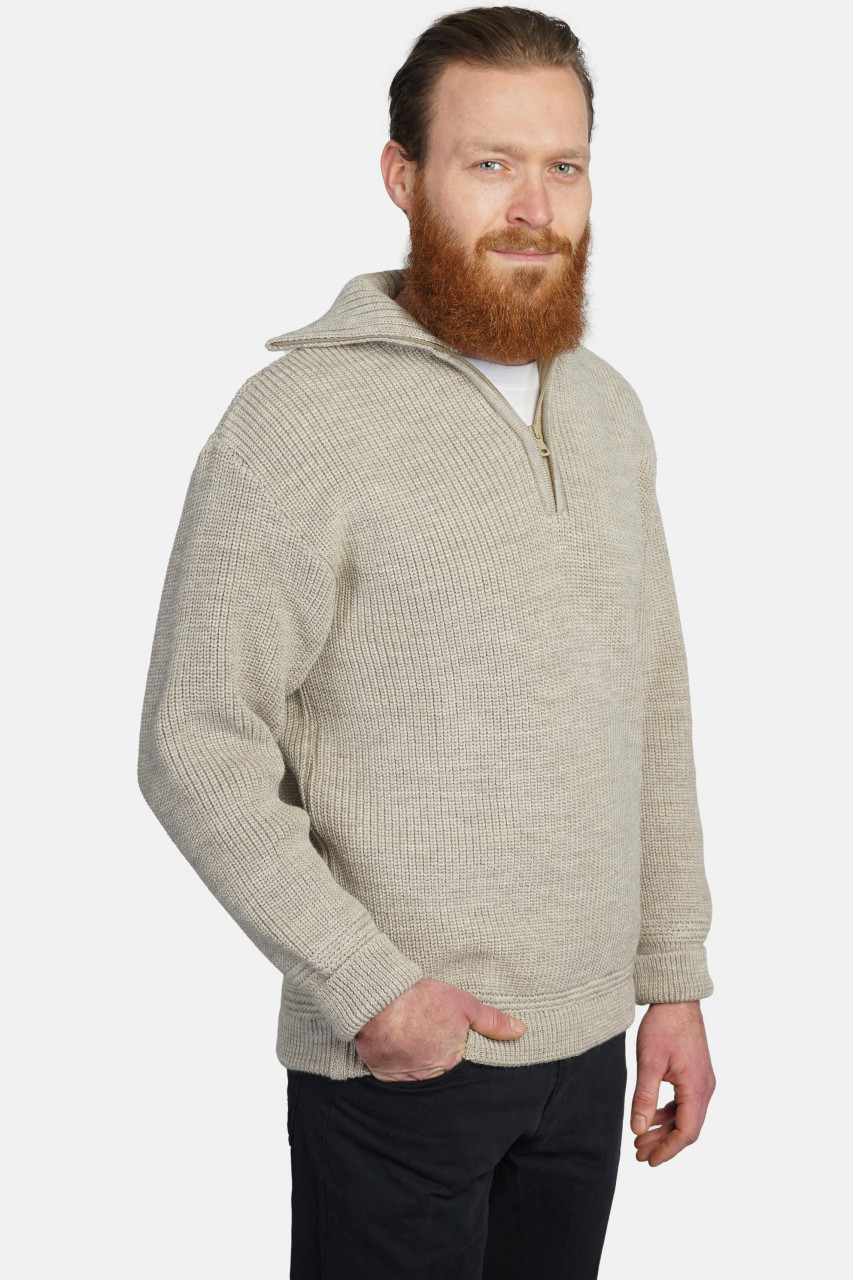 Troyer Hanseheld Wolle Herren Beige