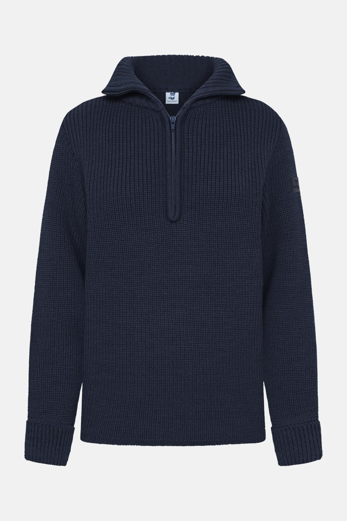 Damen Troyer Merino Blau GOTS