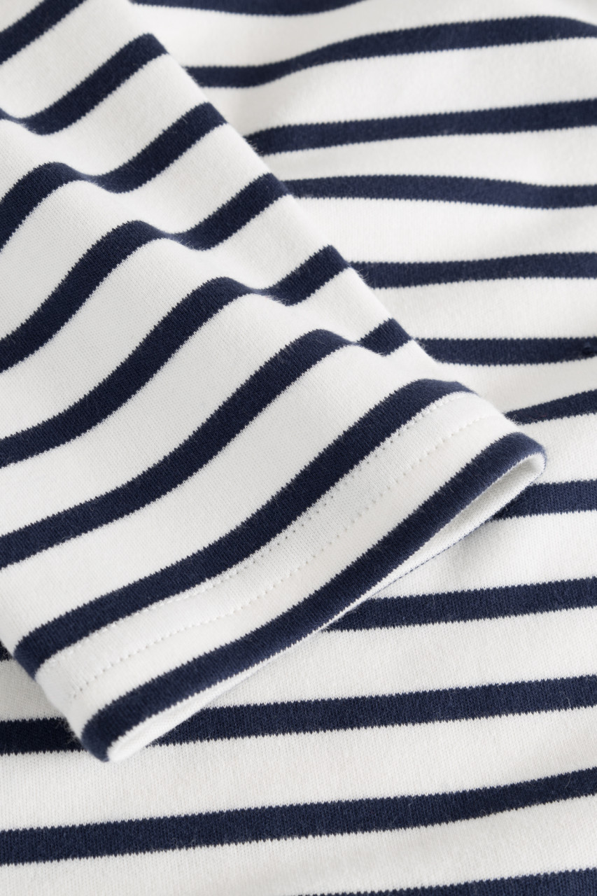 Hanseheld Streifenshirt Damen Natur-Marine Langarm Weiß Blau GOTS Organic