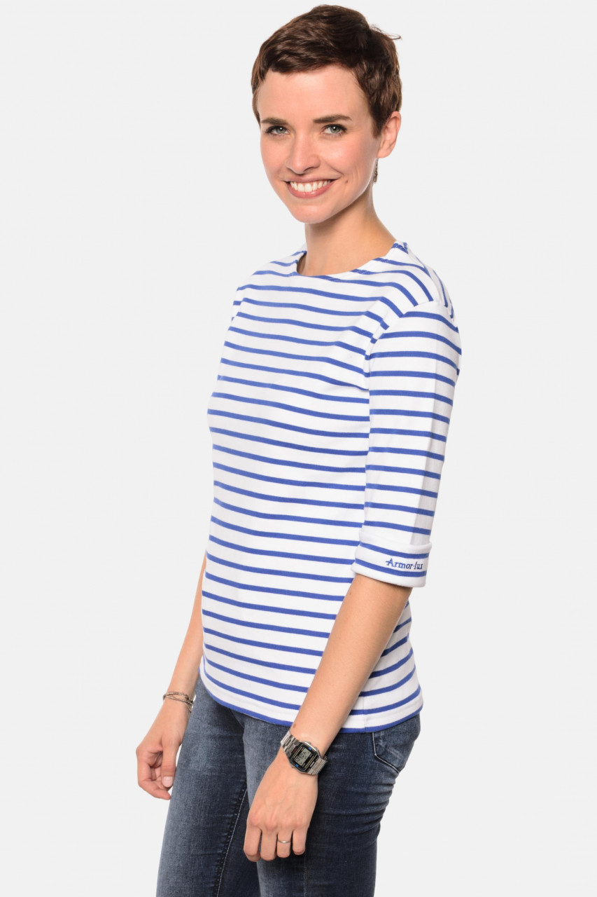 Armor Lux 3/4-Arm Streifenshirt weiß-sternblau Damen