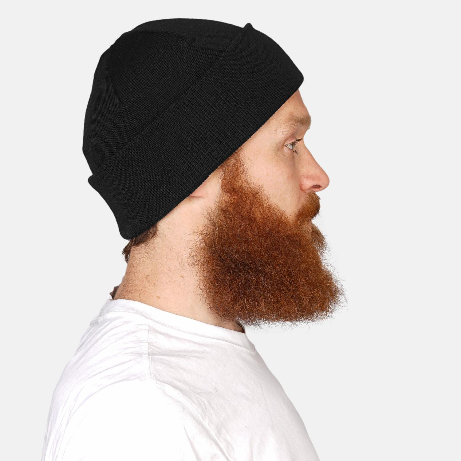 Strickmütze 100% Baumwolle Hanseheld - Schwarz