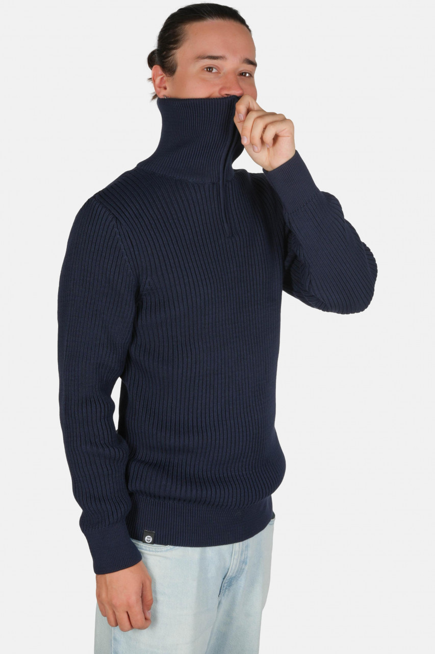 Hanseheld Troyer Baumwolle Blau GOTS Herren Troyer-Pullover Bio