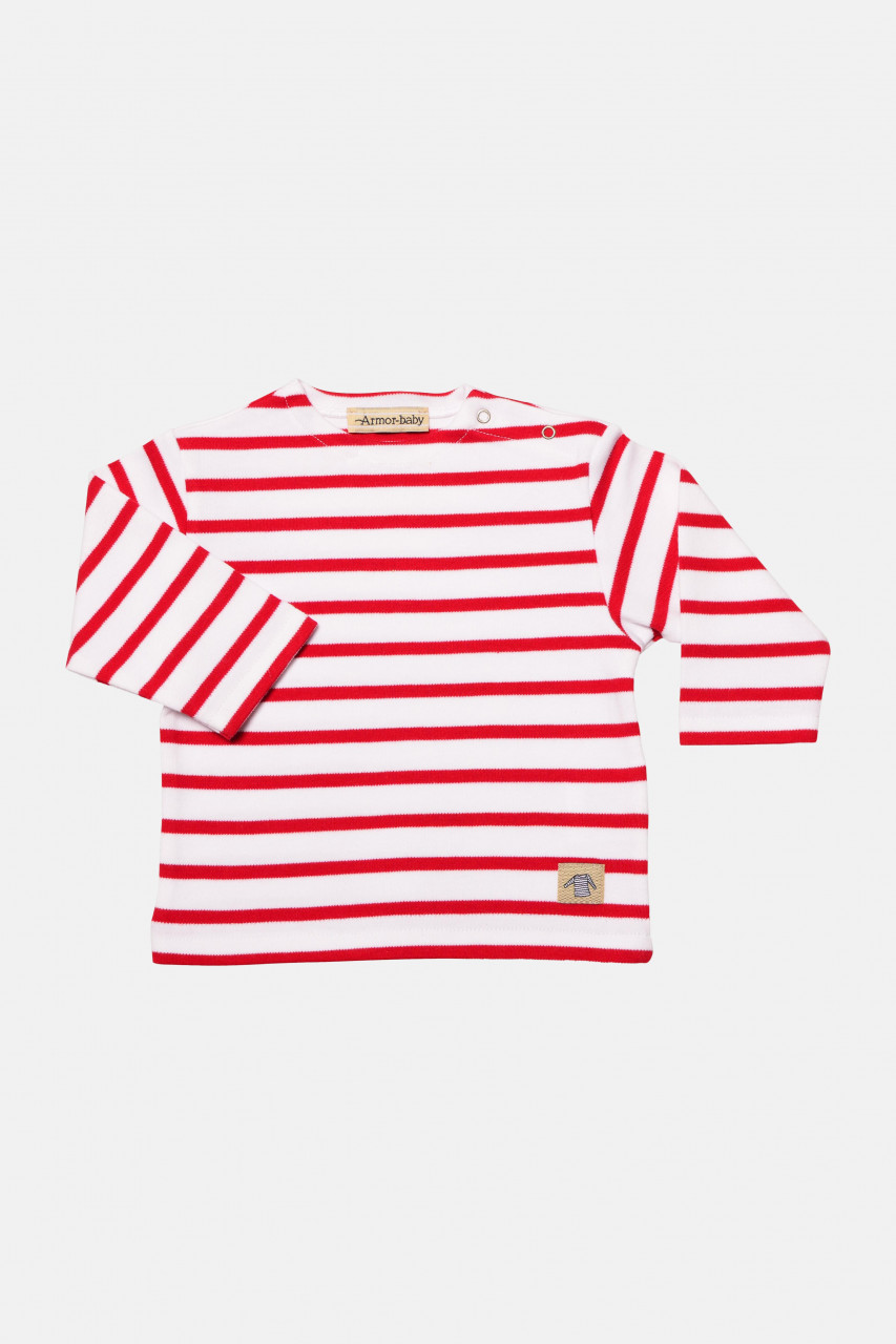 Armor Lux Baby-Streifenshirt weiß-rot Loctudy Baby