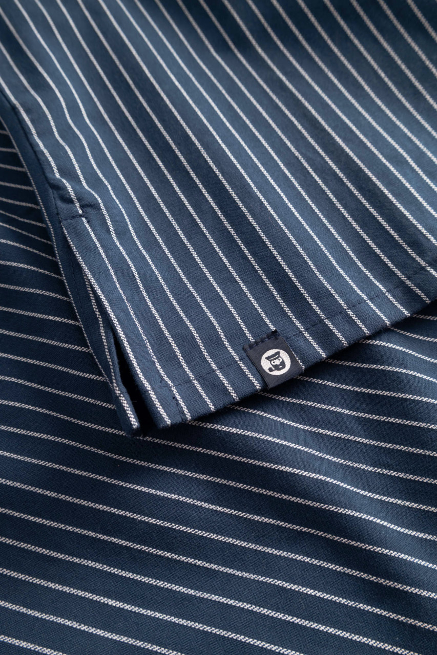 Hanseheld Fischerhemd Blau Breit Gestreift GOTS Organic