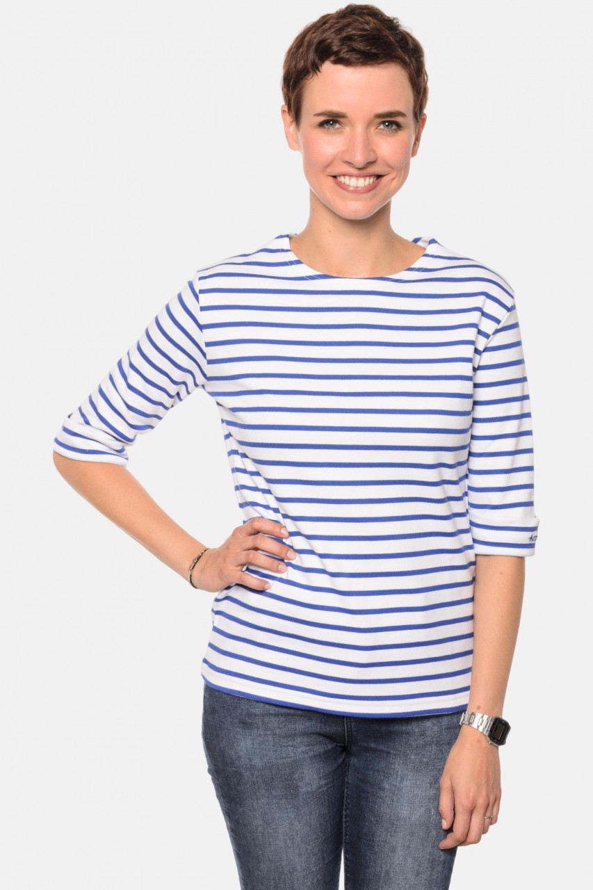 Armor Lux 3/4-Arm Streifenshirt weiß-sternblau Damen