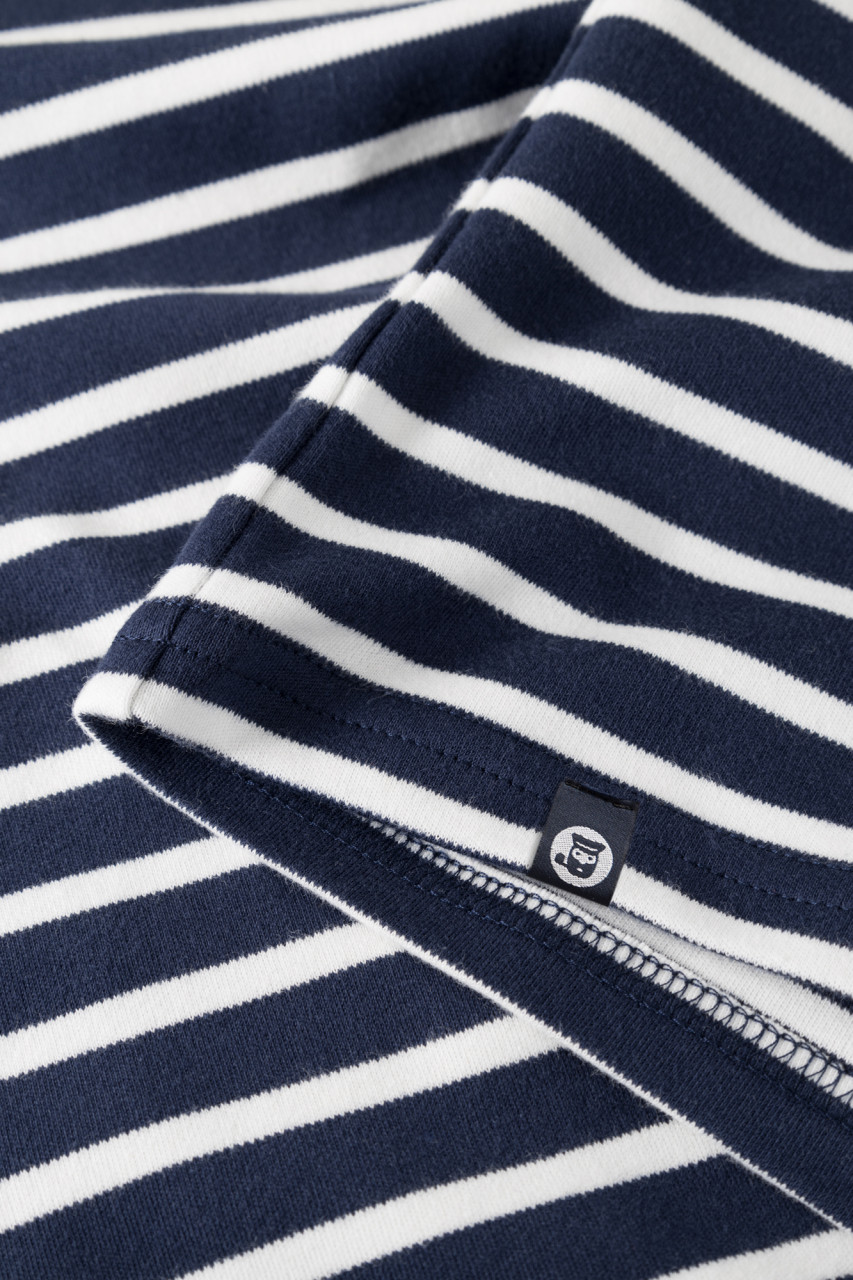 Hanseheld Streifenshirt Herren Marine-Natur Langarm Blau Weiß GOTS Organic