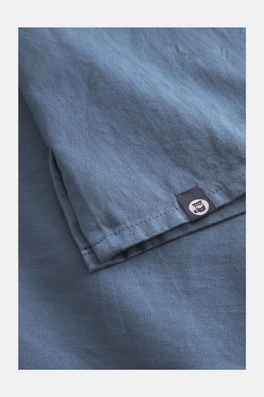 Hanseheld Fischerhemd Jeans Blau Uni GOTS Organic