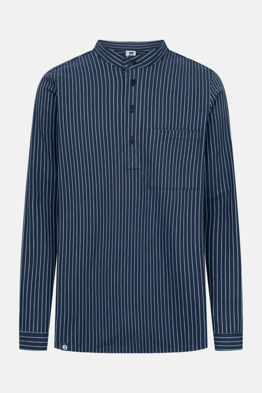 Hanseheld Fischerhemd Blau Breit Gestreift GOTS Organic