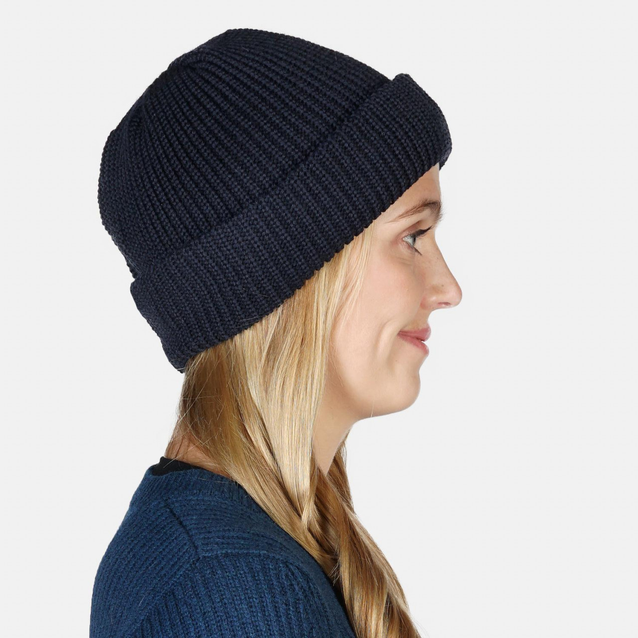 Troyermütze 100% Schurwolle Hanseheld - Strickmütze aus Wolle - Marine