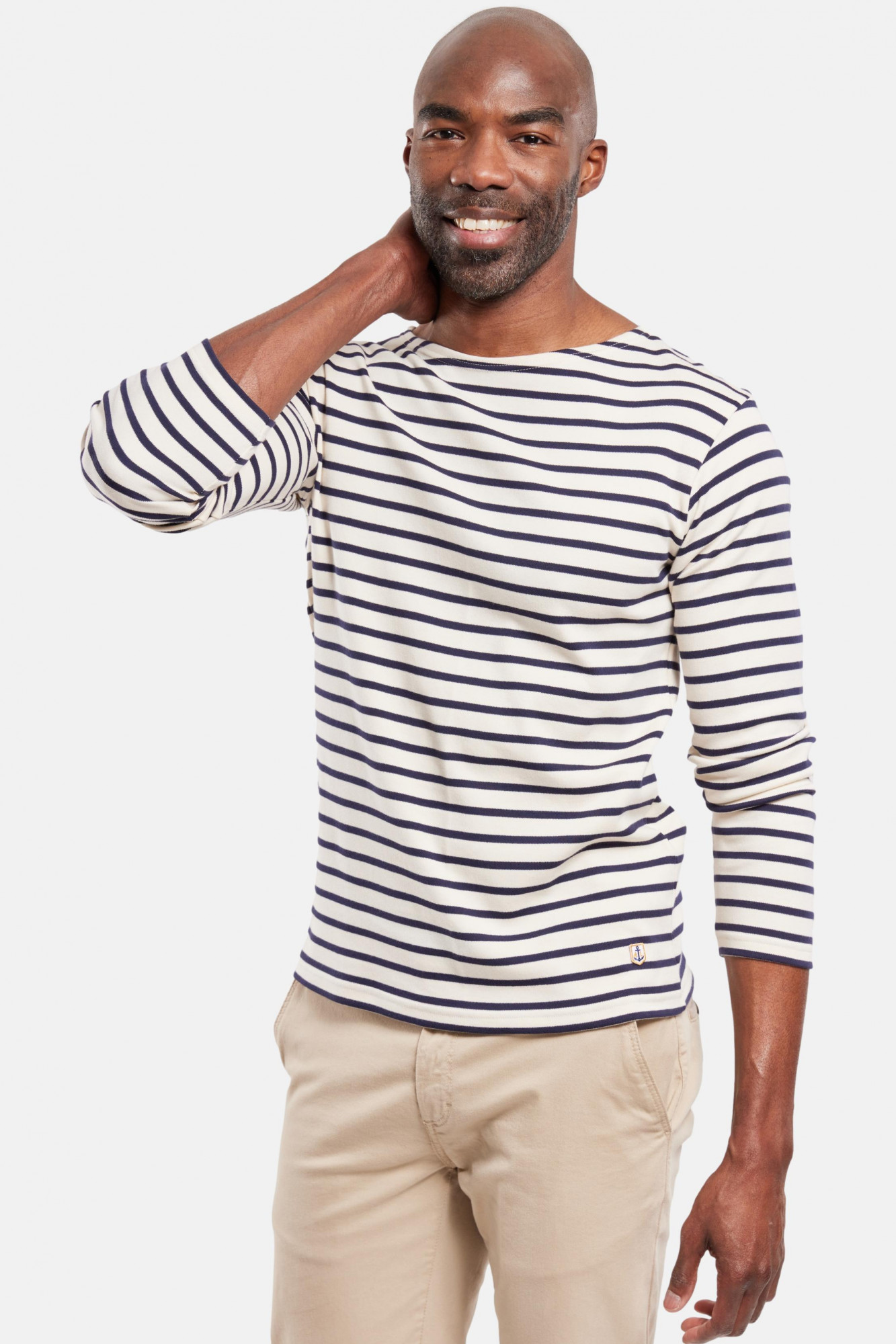 Armor Lux Streifenshirt Natur Dunkelblau Gestreift Herren Mariniere