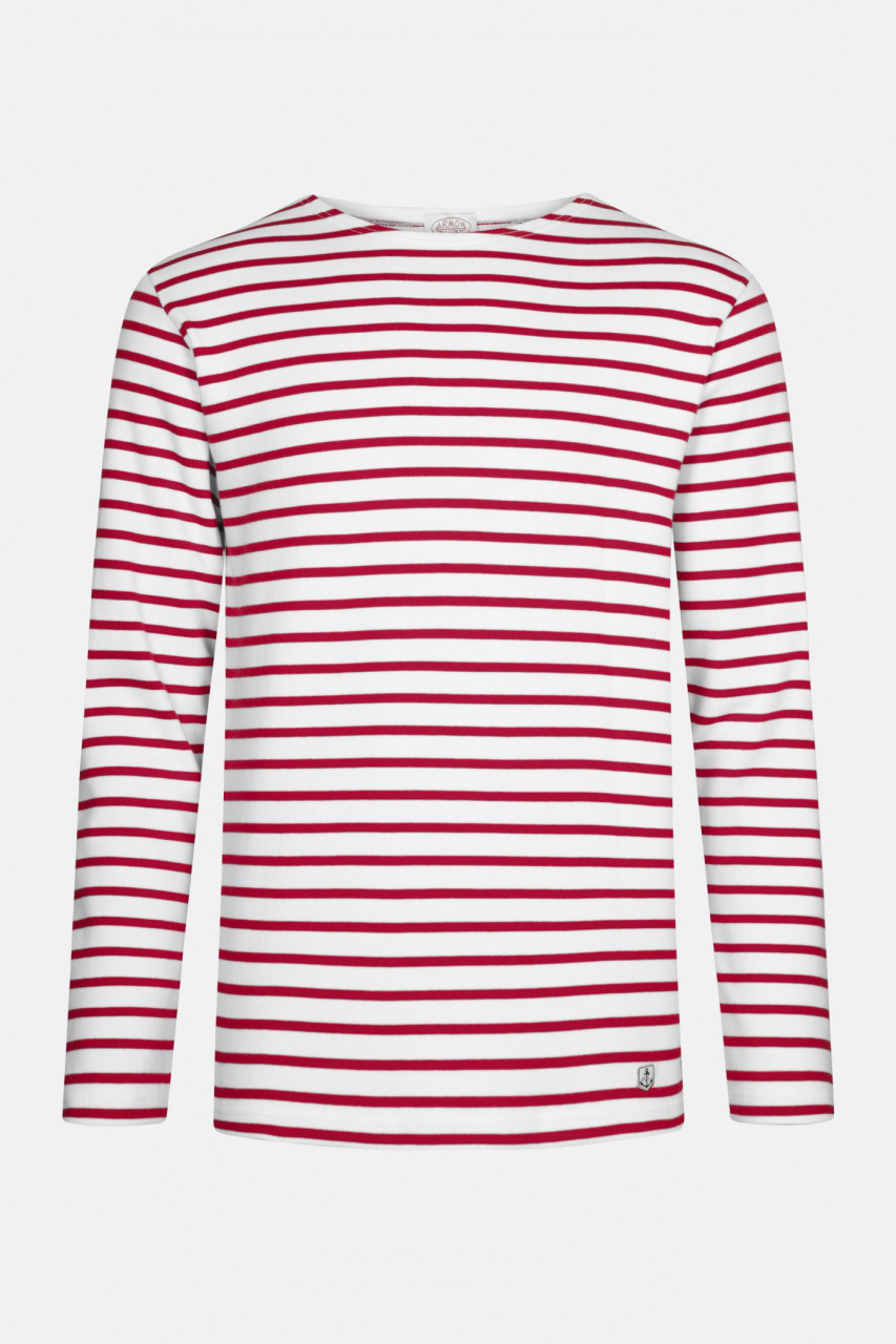 Armor Lux Streifenshirt Houat Weiß Rot Gestreift Herren Mariniere