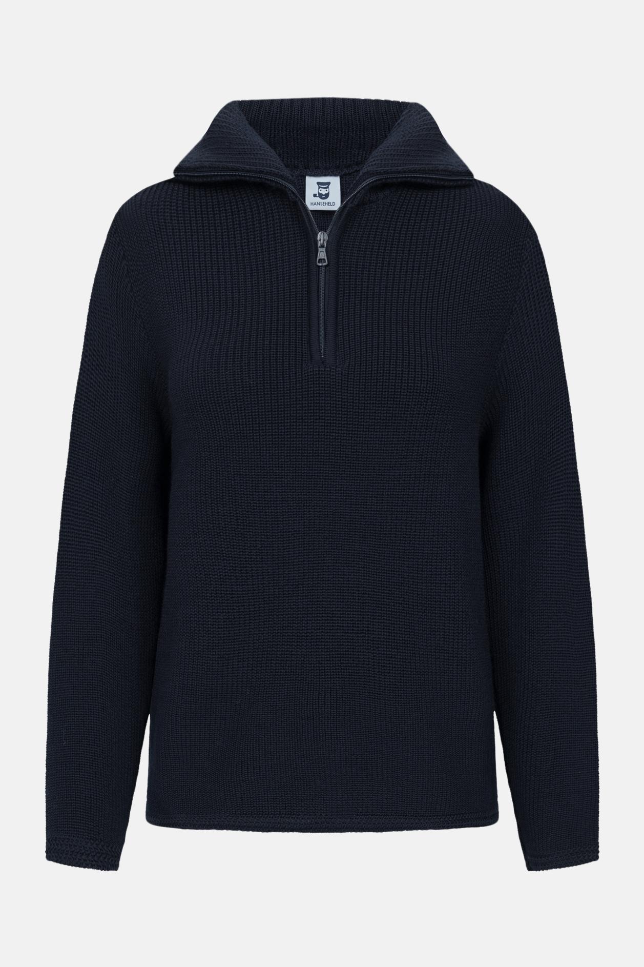 Damen Troyer Hanseheld Schurwolle Marine-Blau