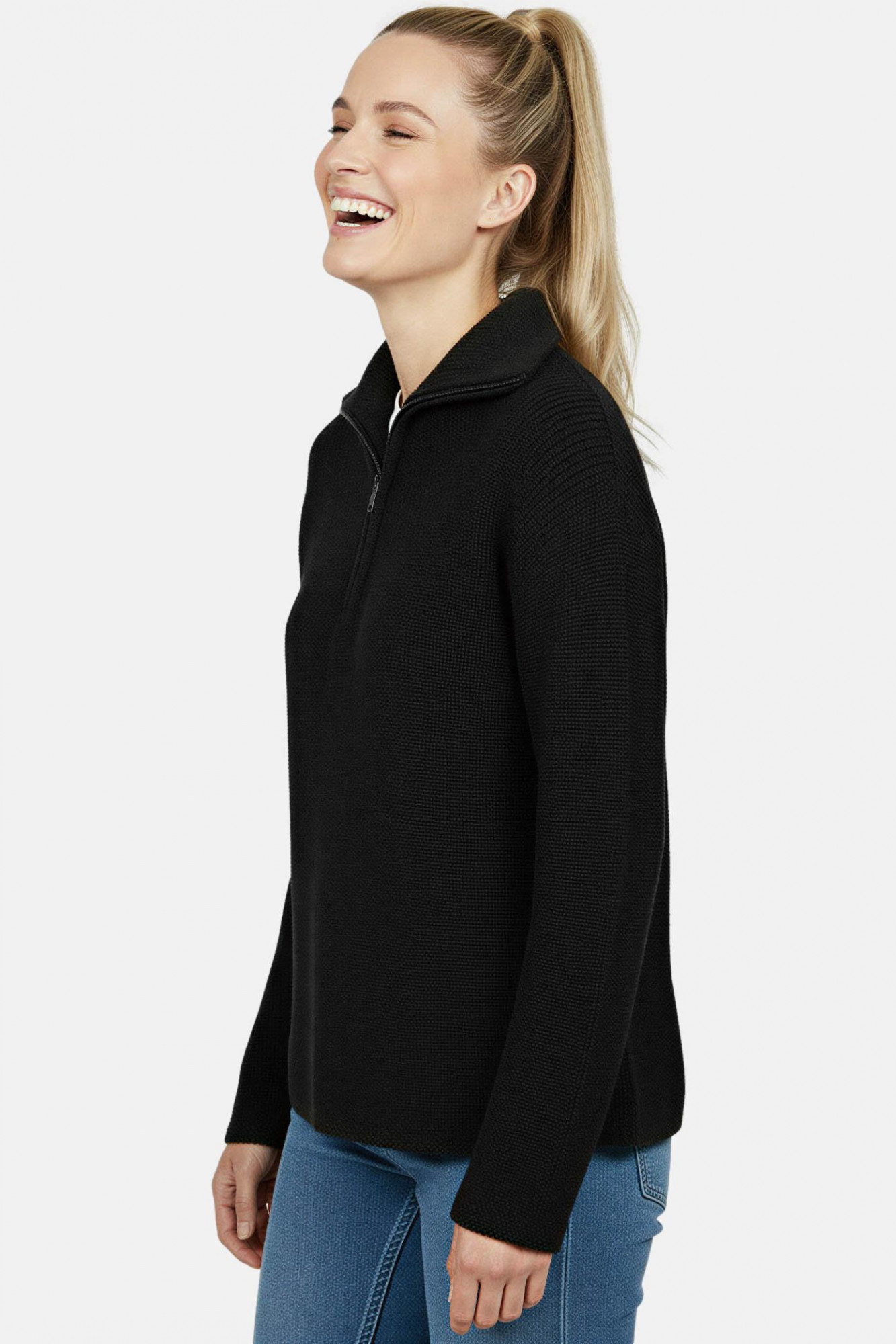 Troyer Damen Wolle Schwarz