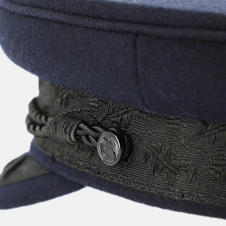 Prinz-Heinrich-Mütze Wolle Blau Schwarz