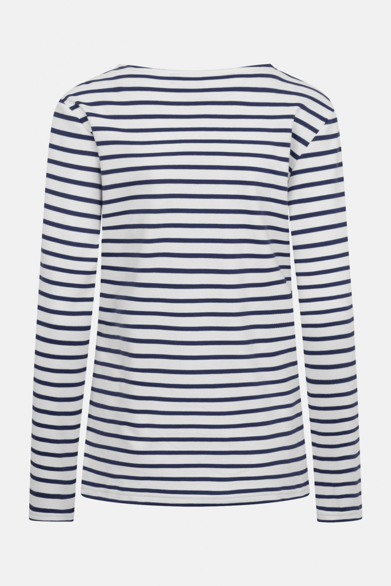Hanseheld Streifenshirt Damen Natur-Marine Langarm Weiß Blau GOTS Organic