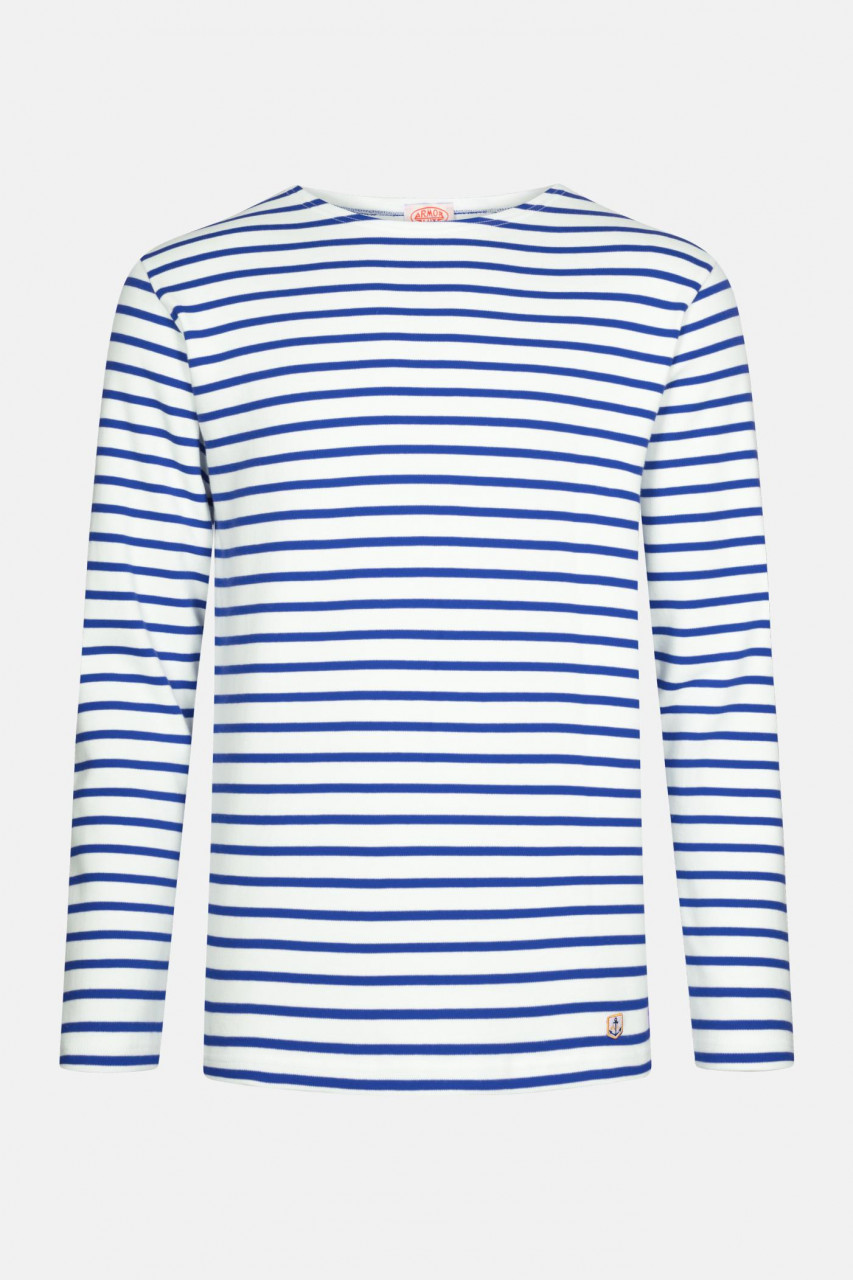 Armor Lux Streifenshirt Houat Weiß Sternblau Gestreift Herren Mariniere