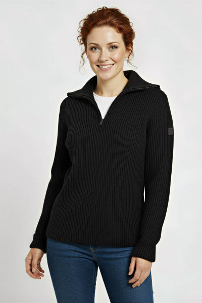 Damen Troyer Hanseheld Merino Schwarz GOTS Organic Damen Troyer Hanseheld Merino Schwarz GOTS Organic