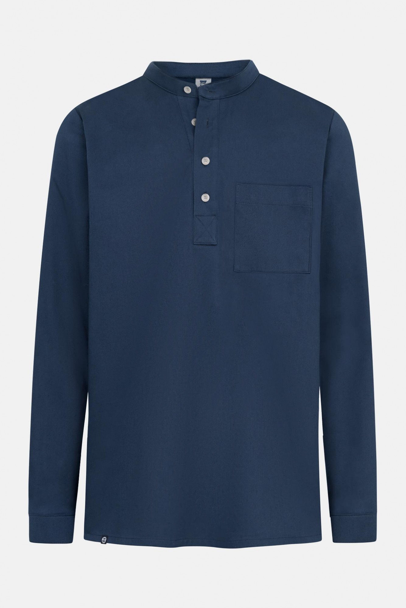 Hanseheld Fischerhemd Blau Uni GOTS Organic