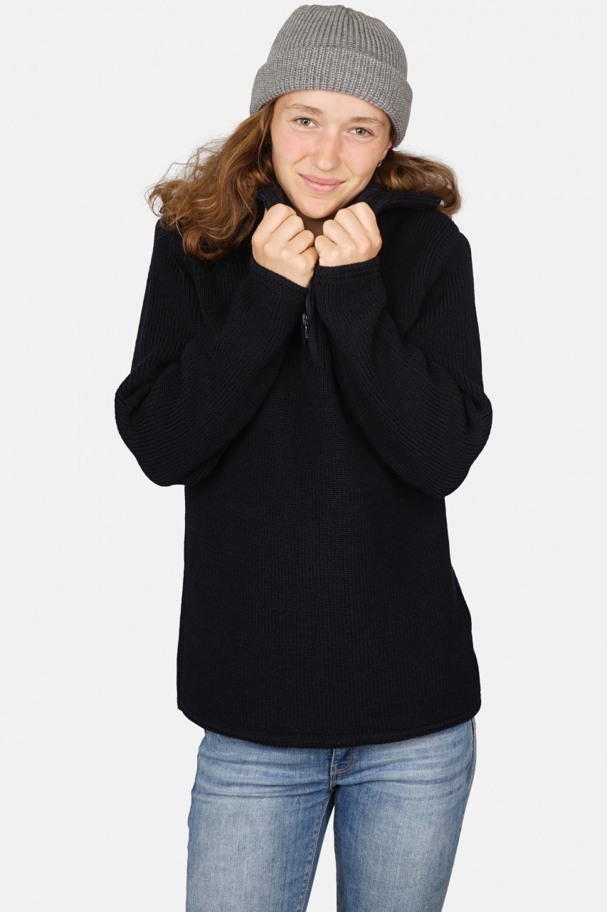 Damen Troyer Hanseheld Schurwolle Marine-Blau