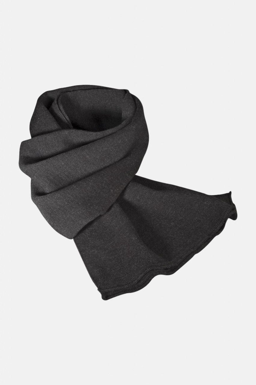 Strickschal aus 100% Schurwolle - Merino - anthrazit