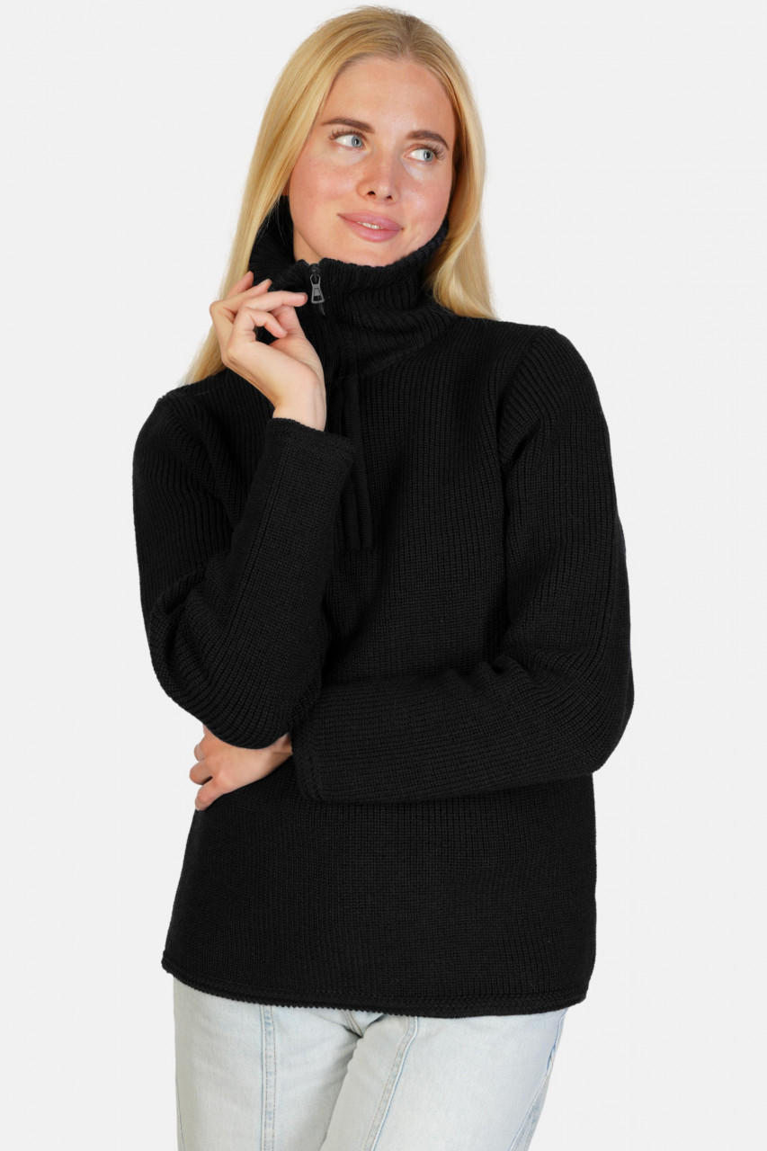 Troyer Damen Wolle Schwarz