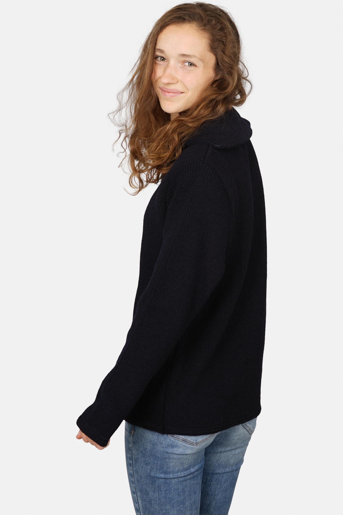 Troyer Damen Wolle Blau