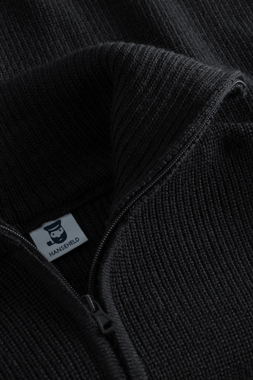 Damen Troyer Hanseheld Schurwolle Schwarz