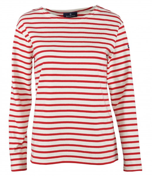 Royal Mer Streifenshirt Damen Ecru Rot Langarm