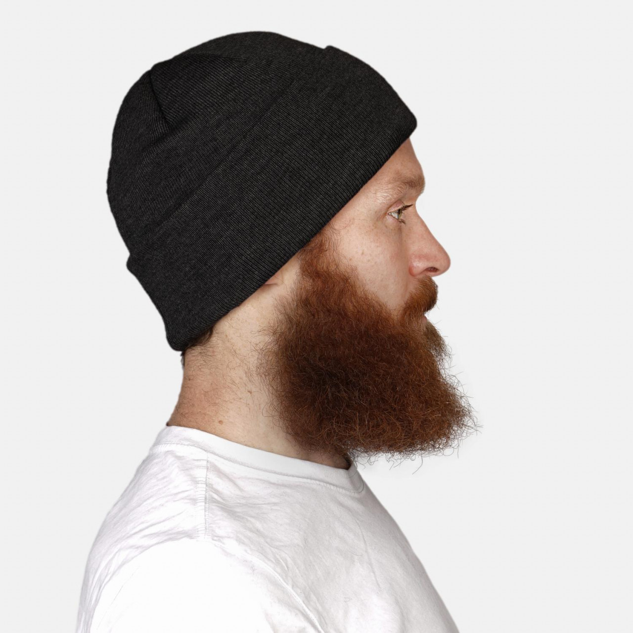 Strickmütze 100% Schurwolle Merino Hanseheld Feinstrickmütze - Anthrazit