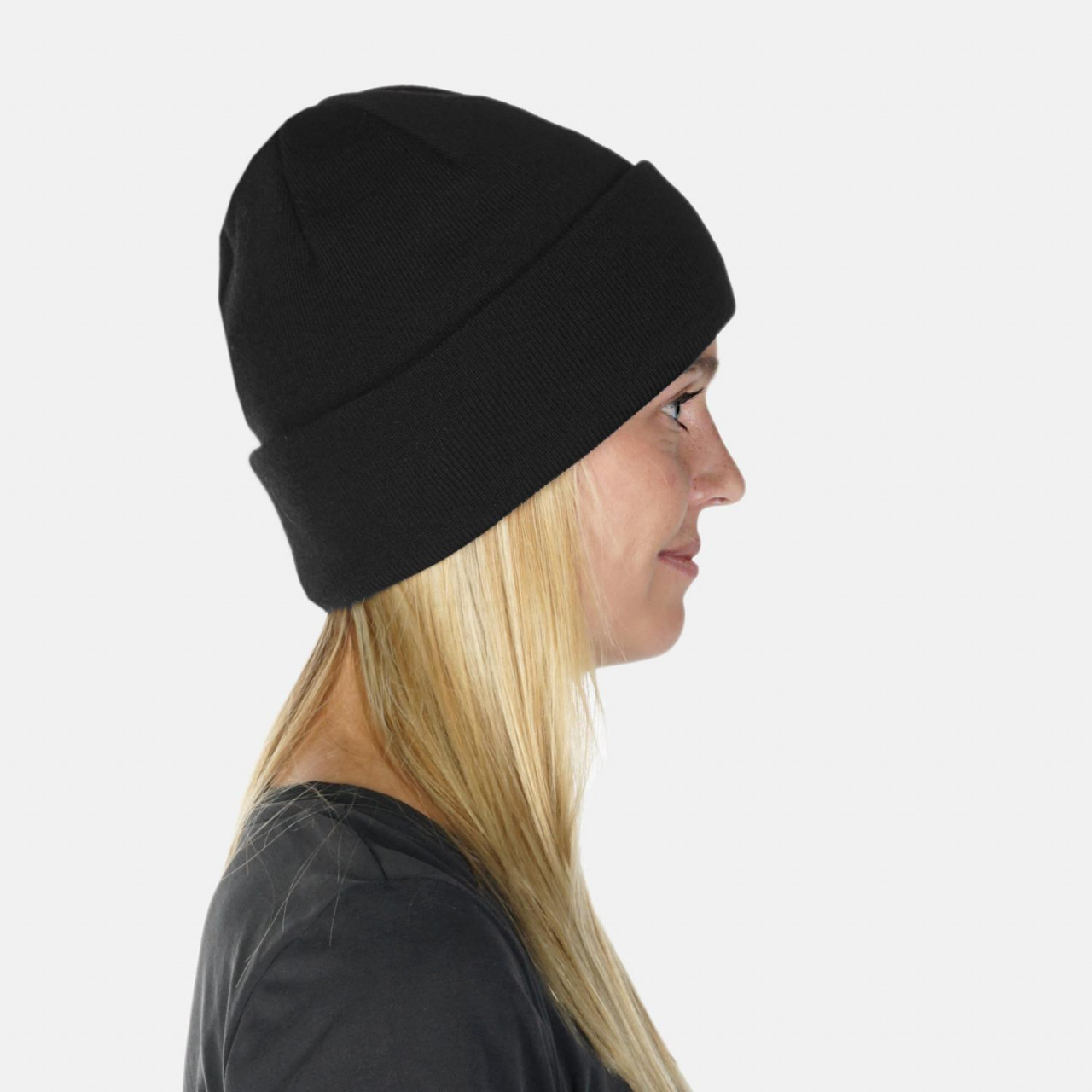 Strickmütze 100% Baumwolle Hanseheld - Schwarz