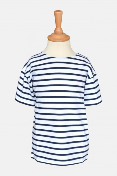 Bretonisches Kinder T-Shirt -  weiss/blaugestreift