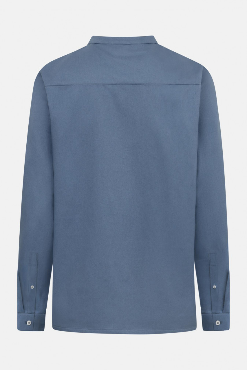 Hanseheld Fischerhemd Jeans Blau Uni GOTS Organic